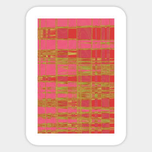 Watermelon Peach Plaid Sticker